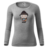 Da Oid Sinzer Griller Longsleeve Fitted Damen Grau Meliert Hoegering Front